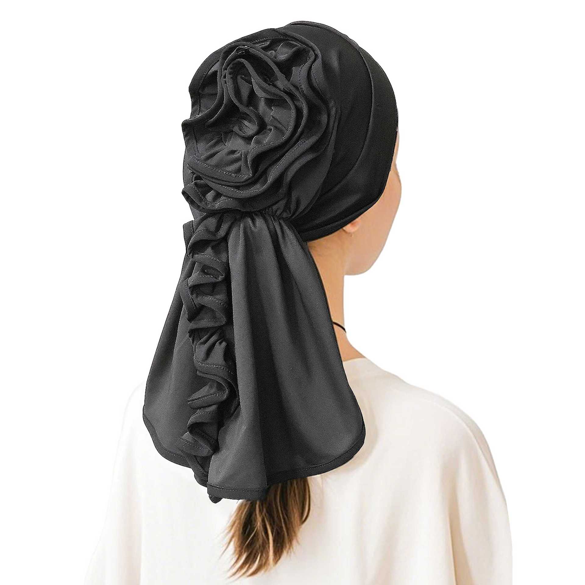 

Новый африканский дураг-тюрбан из молочного шелка, розовая шапочка-бини, предварительно завязанная, однотонная эластичная повязка на голову, элегантная женская шапочка для химиотерапии, бандана, головной убор One Size