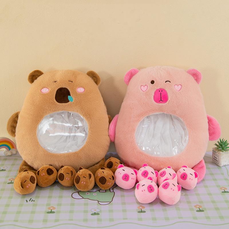Creative Capybara Snack Pillow A Bag of Snacks Kapibara Doll Plush Toy Pillow Cushion