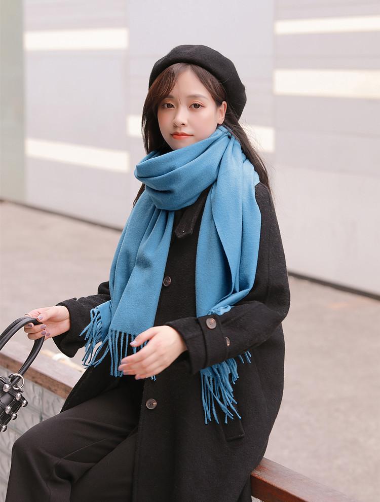 Imitation Cashmere Scarf Women's Autumn and Winter New Men's Shawl High-end Versatile Korean Version Solid Color Scarf