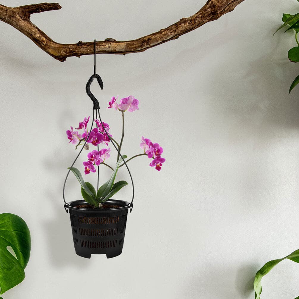 FRCOLOR Hanging Set of Hanging Breathable Flower Thickened Hanging Planter Pots for Orchid Hanging Indoor Hanging Decorative Flower Pots Baskets, 6,