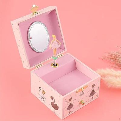 Musical Jewelry Box Trinket Compact Soft Lining Storage Case for Pendant Charms Bedroom