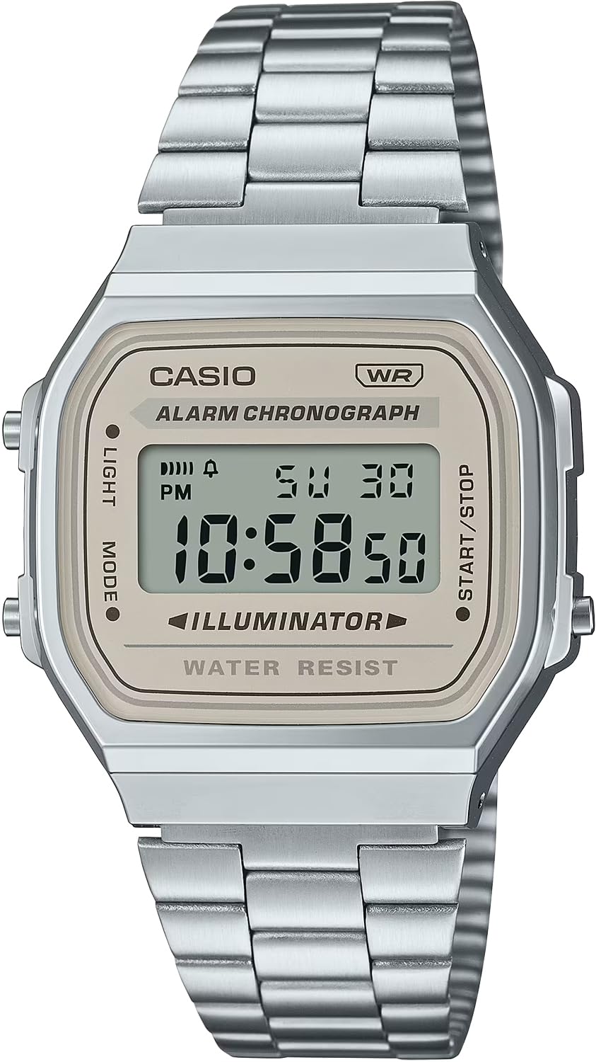 

CASIO Цифровые часы Серия Винтаж Детские Серебристые x Светло-бежевые Зарубежная модель [Casio] A168WA-8AY Мужские Женские [Б/У]