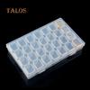 Clear Slots 28 Nail Plastic Art Tools Jewelry Display Storage Box Case Organizer Removable