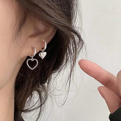 New Products, Metal Heart Earrings, Earrings, Hollow Peach Heart Earrings, Studs.