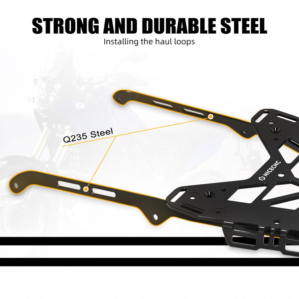 NICECNC Para Yamaha Tenere 700 Bagageiro Suporte para Bauleto Suporte de Carga Para Yamaha Tenere 700 2019-2024 2020 2021 2022 2023