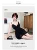 Elegant Low-Cut Bodycon Dress with Irregular Straps and Flared Hem