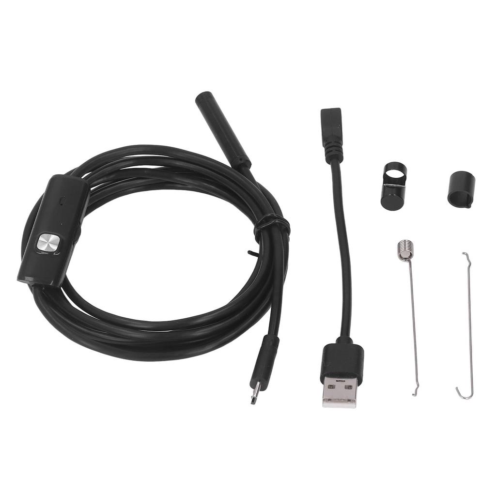 USB Industrial Endoscope with 6 LED Lights 7mm Probe Pipe Inspection Camera IP67 Water Resistant