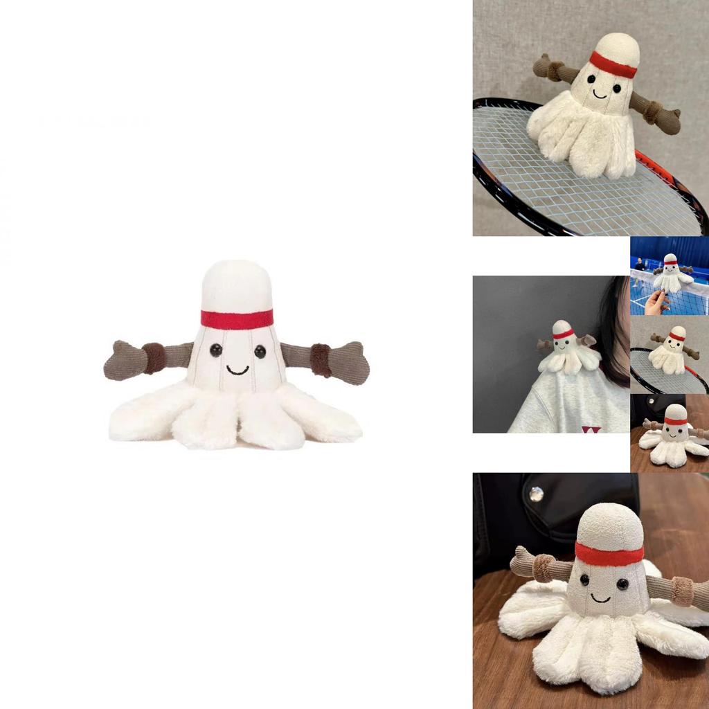 Creative Badminton Plush Pendant Keychain Colorful Soft Toy For Bag Decoration