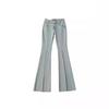 Womens High Waist Vintage Washed Stretch Denim Pants Straight Leg Flared Jeans