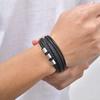 Men's Viking Multi Layer Leather Bracelet,Black Brown Color Handmade Braided Bracelet,Wedding Party Daily Jewelry Gift