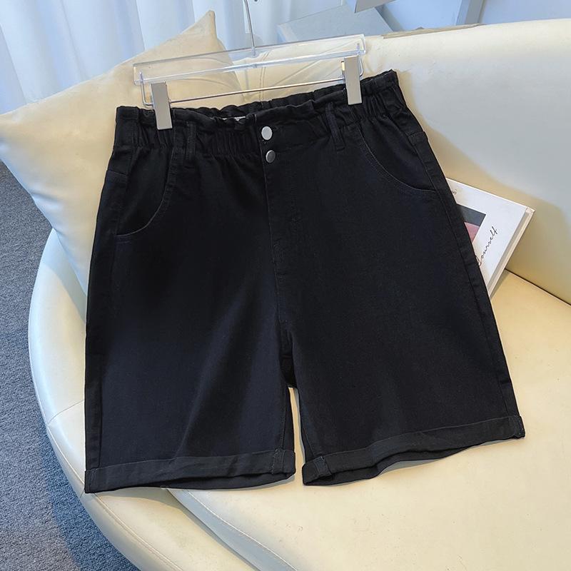 Super Size High Waist Summer Loose Fit Plus-Size Denim Shorts 3188