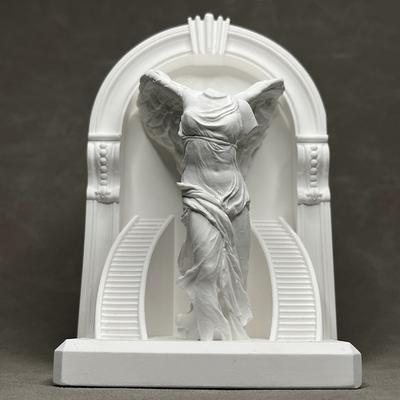 White Plaster Goddess of Victory Sculpture Bookshelves Wine Cabinet Ornaments Character Statues Interior Aesthetic Decoration