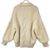 CLANE 17106-2051 Cable Boa Knit Blouson Jacket F IvoryUsed