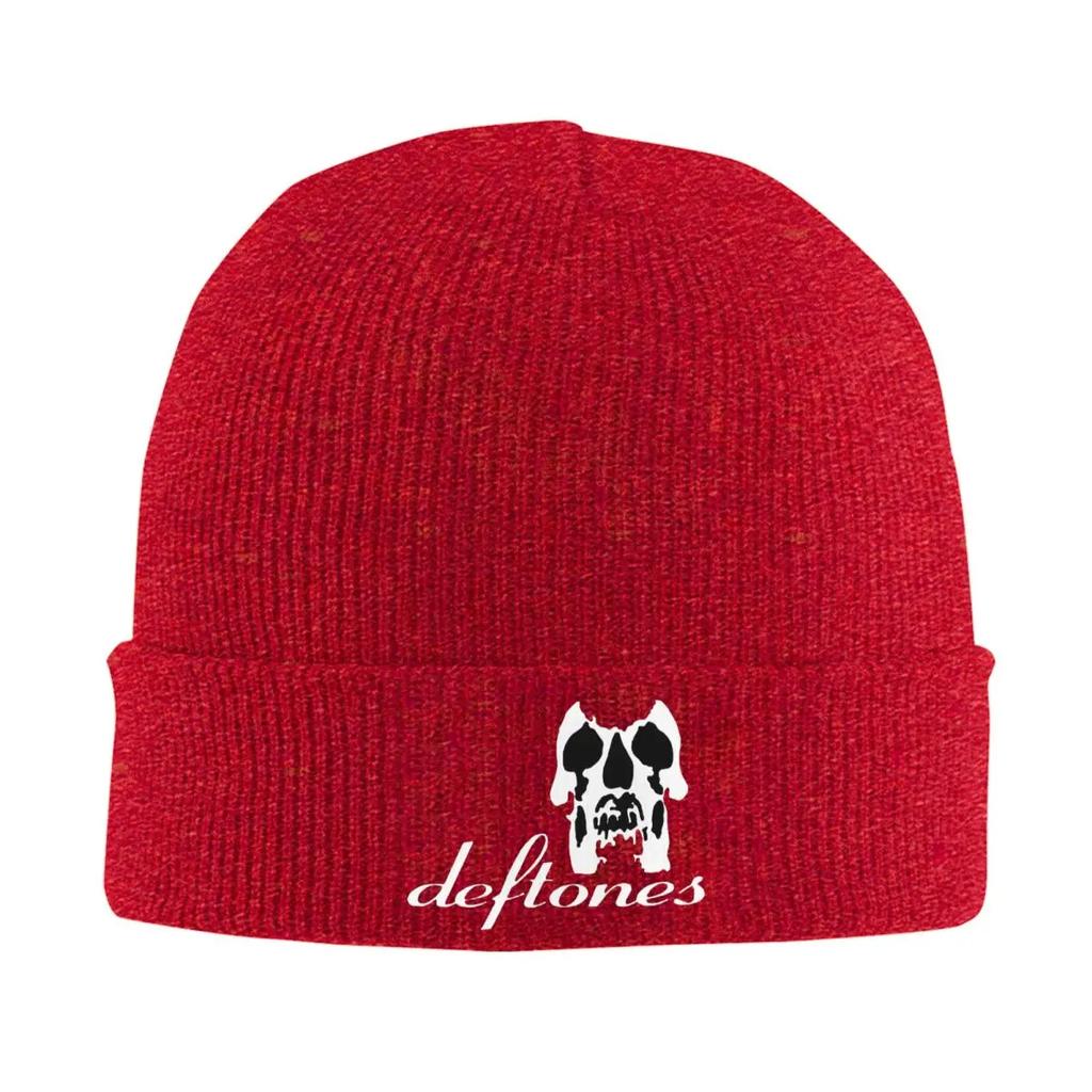 Cappello a Cuffia in Maglia Calda PP Teschio Deftone Bianco Ohms Intorno Berretto Invernale a Cuffia Skullies Berretti Hip Hop per Unisex