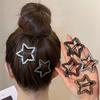 1 Pair Sparkling Diamond Star Hair Clips for Daily Shopping,party Styling,hollowed Out Sparkling Diamond Design,stable Material