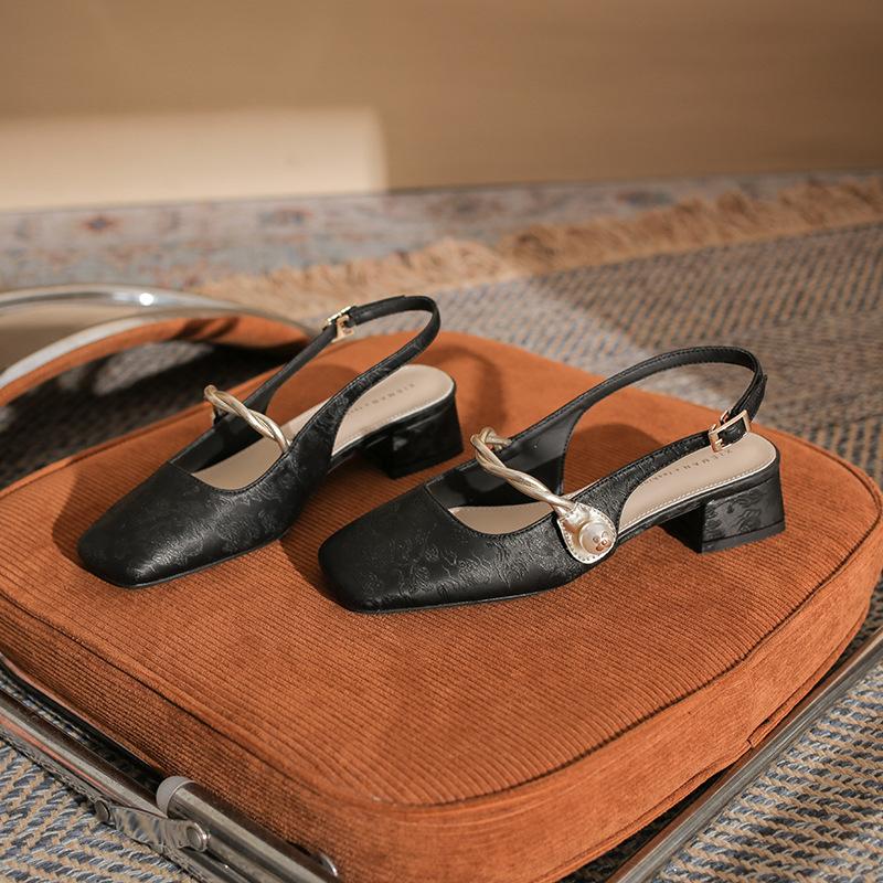 Fashion Chinese shoes Mary Jane Dafang head empty thick heel shoes versatile comfortable new women