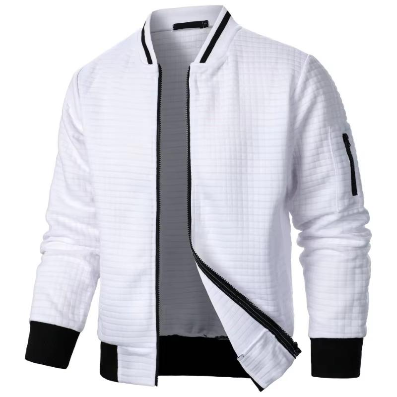 Herren Langarm Reißverschluss Jacken Mäntel Stehkragen Sweatshirts Outdoor Streetwear Herbst Warm Einfarbig Baseballjacke Herren
