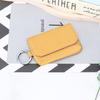 Weiche Leder-Druckknopf-Kartenbörse mit Schlüsselring - Mini-Tasche für Damen mit Geldfach, Tragbare Aufbewahrung für Karten, Bargeld & Ausweis
