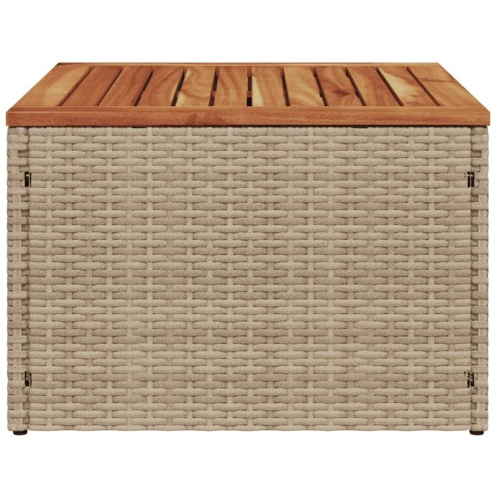 VidaXL Table de jardin beige 55x55x37 cm résine tressée et bois acacia 366064