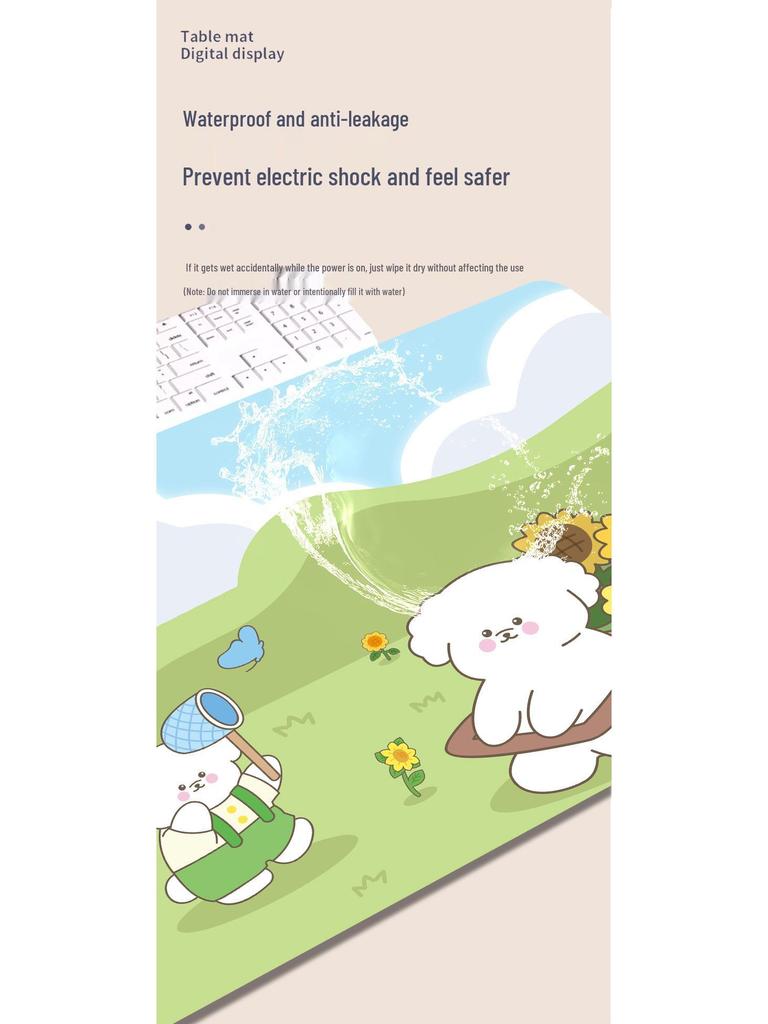 Extra Large Cartoon Heated Mouse Pad & Desk Mat - Fast Heating for Winter