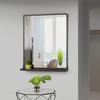 ANYHI Wall Hanging Mirror 51x62 Cm Rectangular Mirror with Tray Washroom Mirror Wall Hanging Bathroom Mirror Wall Hanging Stylish