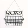Iron Grid Socks Storage Basket Wall Mounted Lost Socks Container Hollow Metal Storage Rack  Closets