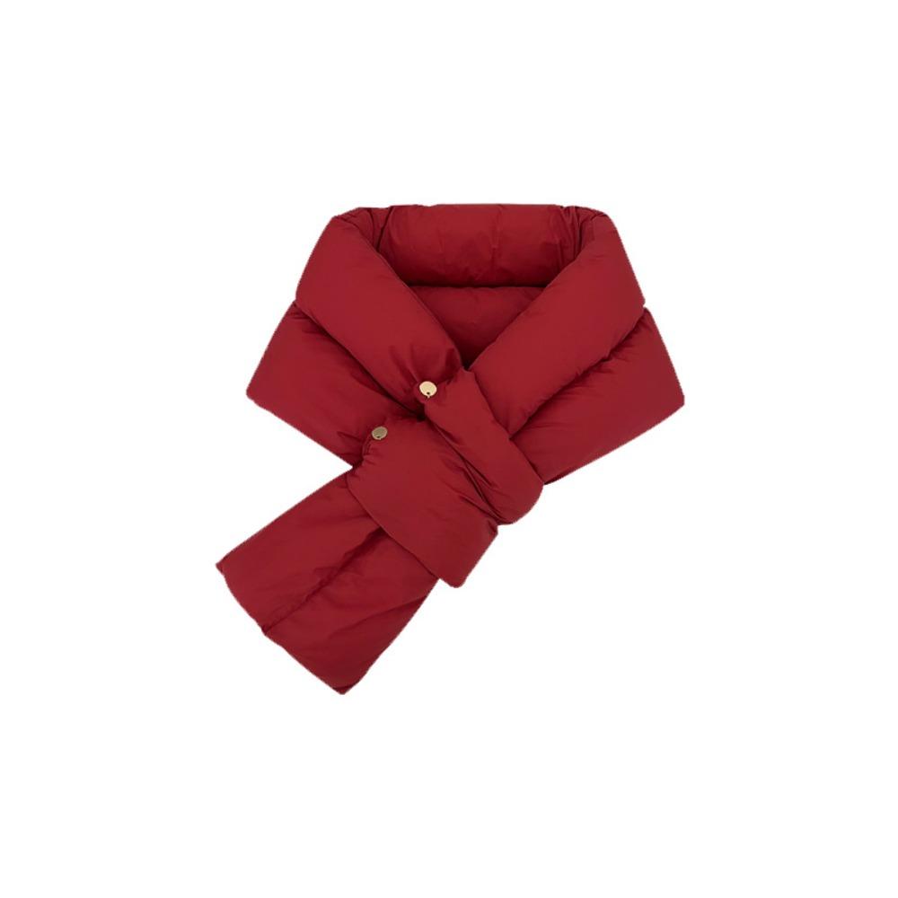 Keep Warm Cotton Padded Scarf Solid Color Thermal Neckerchief Casual Down Neck Scarf  Hiking