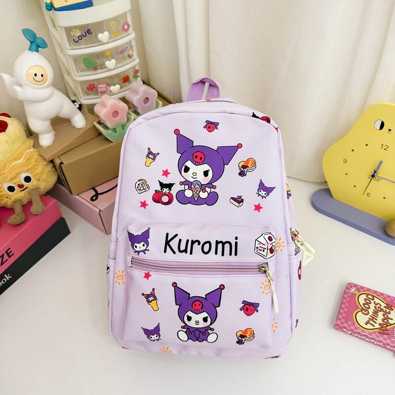 Hello Kitty Kuromi Cinnamoroll My Melody Printed Children Backpack For Daily Use