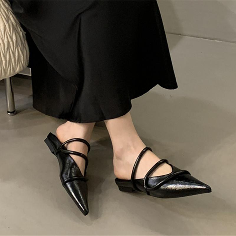 Fashion Bailamos New Women Flats Fashion Ladies Elegant Mary Jane Shoes Flat Heel Casual Dress Outdoor Sandals Mujer