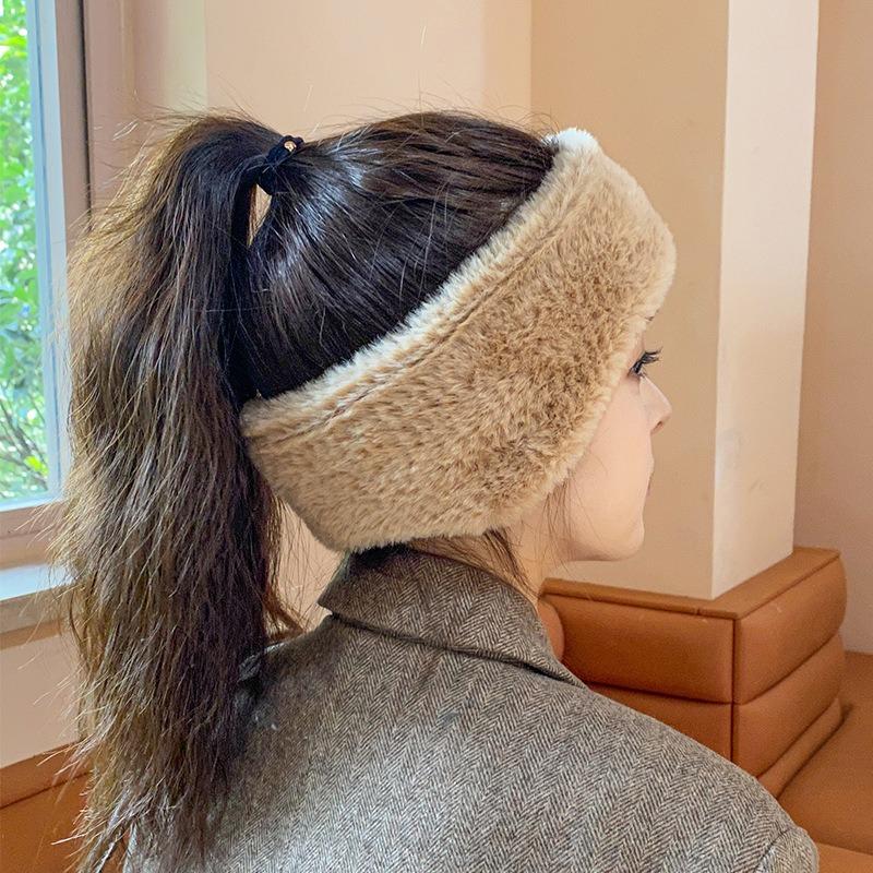 Headband, Empty Top Ear Protection Hat, Winter Warm and Windproof Knitted Confinement Hat, Big Head Circumference Versatile Outdoor Sports Running Hat