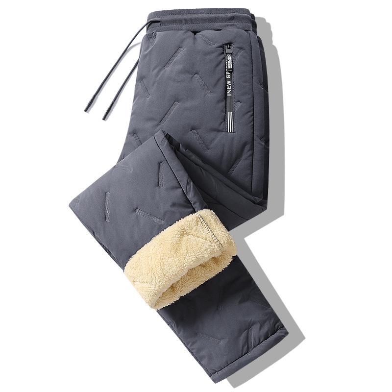 Northeast Snow Men's Fleece-Lined Lambswool Windproof Winter Sweatpants - Thick, Warm, Plus Size