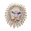 Full Animal Crystal Lion Head Domineering Accessory Brooch