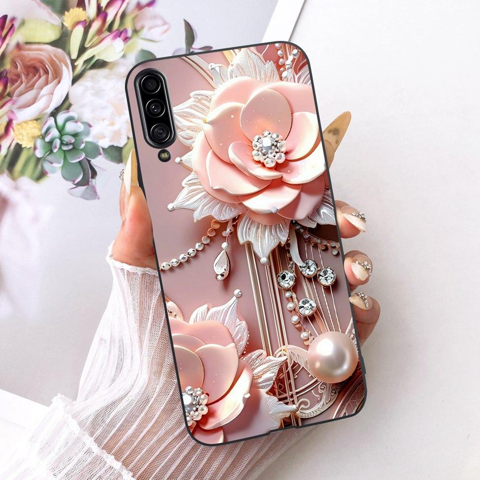 Pour Samsung Galaxy A90 5G Coque Silicone Mignon Mode Fleurs Peinte Drôle Coquille Pour Samsung A90 5G SM-A908B SM-A908N SM-A9080