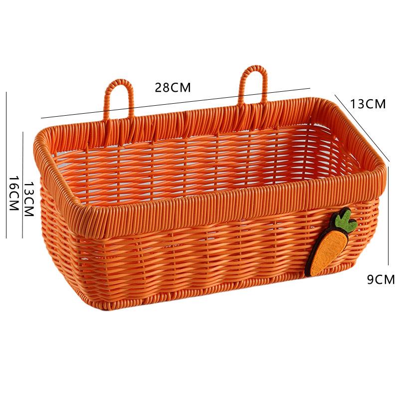 

Плетений підвісний кошик для зберігання на кухні: Імбир, Часник, Цибуля, Яйце, Фрукти - Імітація Ротангового Настінного Кошика