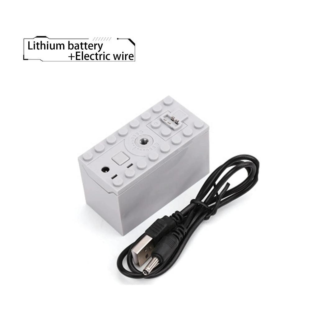 Elmotor Ställ in bilfjärrkontrollen Batteriboxbrytare med LED-ljus Strömfunktion MOC Byggstenar Bilar Motorleksaker