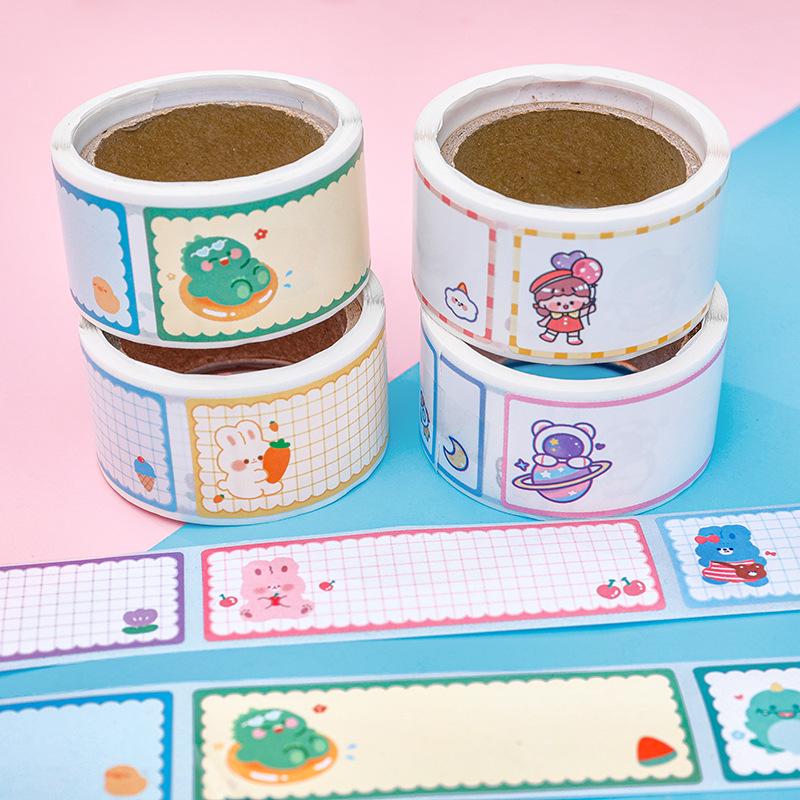 Cartoon Name Stickers: Tear-Resistant, No-Trace Labels for Water Bottles, Journals & More - Perfect for Students & Kindergarteners