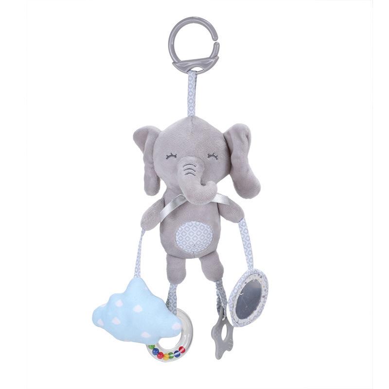 Soft Elephant Plush Bell Rattles Animal Handbells Rattles Plush Infant Baby Development Handle Toys Baby Toy for Newborn Gifts