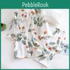 Pajamas Women Point Kimono Seven Sleeve Cotton Gauze Crepe Sleepwear Loose Home Clothes Twopiece Suit Pijamas