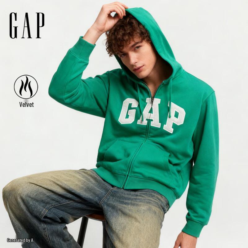 Gap Unisex Fleece-Lined Logo Zip-Up Hoodie
