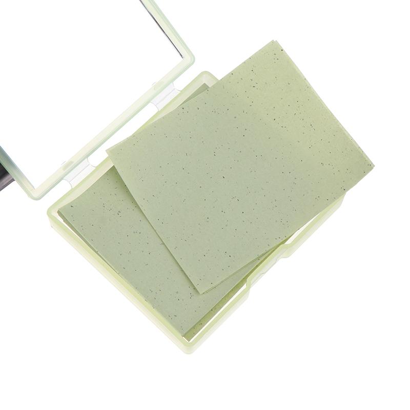 100 Stück Bambus Löschpapier mit Spiegel & Make-up Puderquaste Erfrischende Tragbare Ölkontroll-Werkzeugsatz Gesicht Ölabsorbierende Blätter Pflege