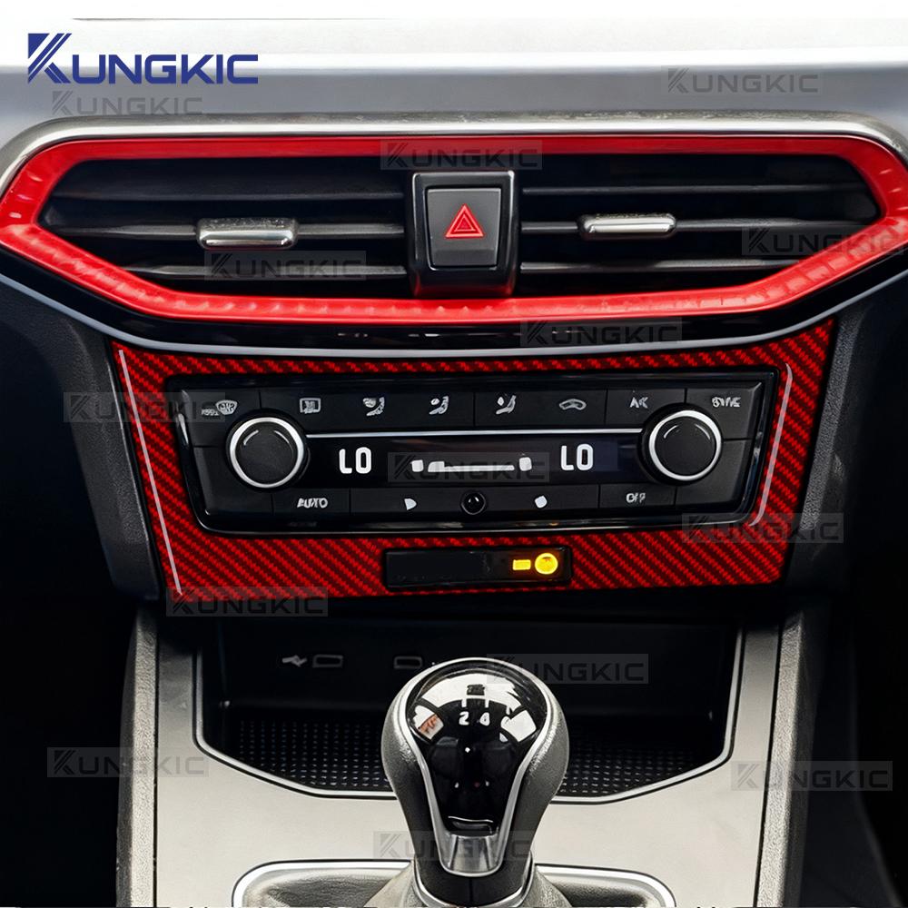 Real Soft Carbon Fiber Sticker For Seat Ibiza 6F 2018 2019 2020 2025 2025 2025 2025 2025 LHD RHD Car Center Console Panel Trim