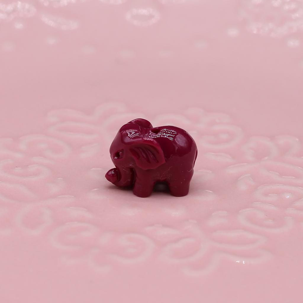 30Pcs/Bag Synthetic Coral Beads Elephant Shaped Perforated Loose Spacer Beads for Jewelry Making DIY Pendants Necklaces Keychains Accessories