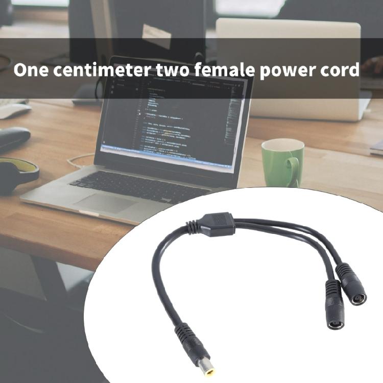 30cm/11.81inch DC7909 1 Male to Two Female Power Cord Copper Connecting Wire 2-In-1 Charging Cable for Solar Panel