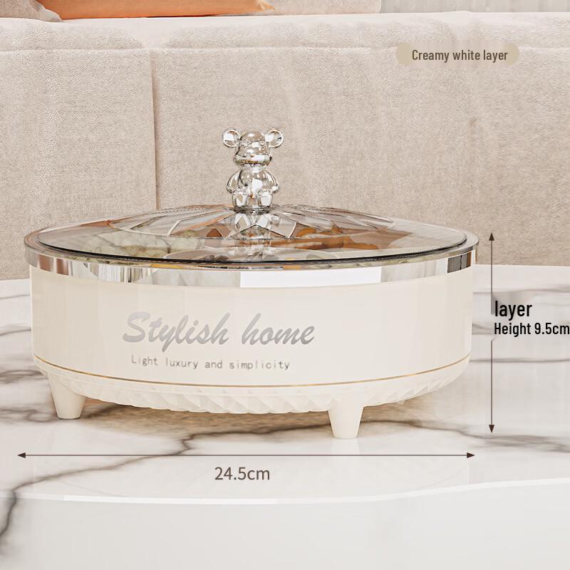 ZISIZ Rotating Double-Layer Snack & Fruit Serving Tray