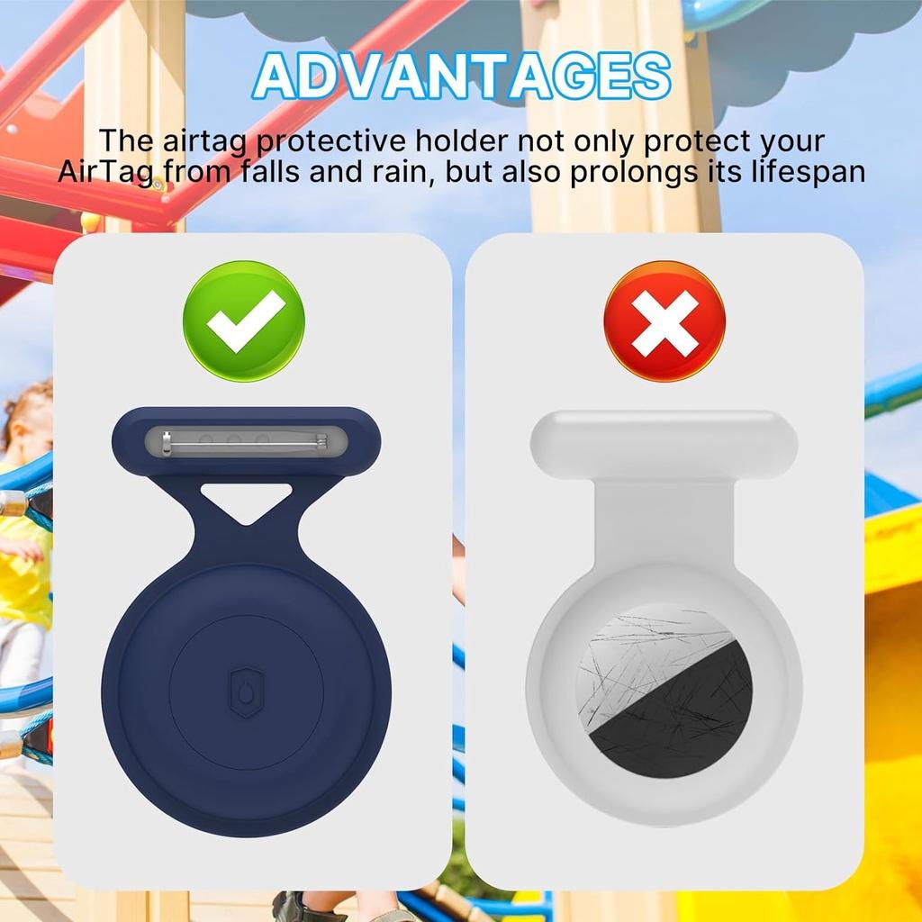 Support Airtag pour Enfants, Lot de 4 Étuis en Silicone Airtag