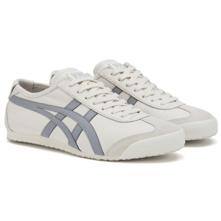 ONITSUKA TIGER Baskets Basses en Cuir Unisexes Mexico 66 Blanc Gris Bleu 1183B771-201