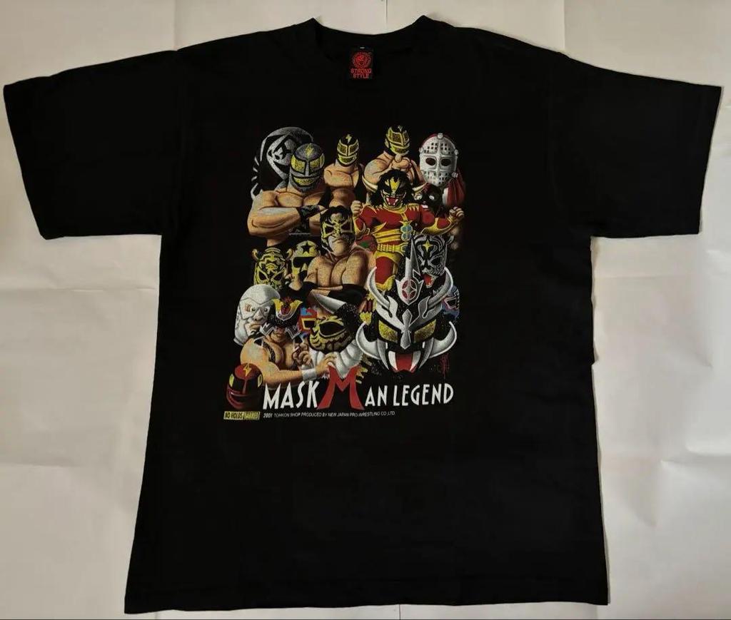 [USED] New Japan Pro-Wrestling Masked Legend T-Shirt (Size L) Professional Wrestling Mask