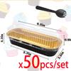 Mini Cake Pans with Lids and Spoons 200ml Non-Stick Foil Baking Pans Tins Reusable Aluminum Foil Loaf Pans for Home