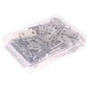 50Pcs/Box Hinges + 200 Screws Iron Gold Silver Black Bronze 4 Holes Durable Furniture Hardware Mini Hinge Decor