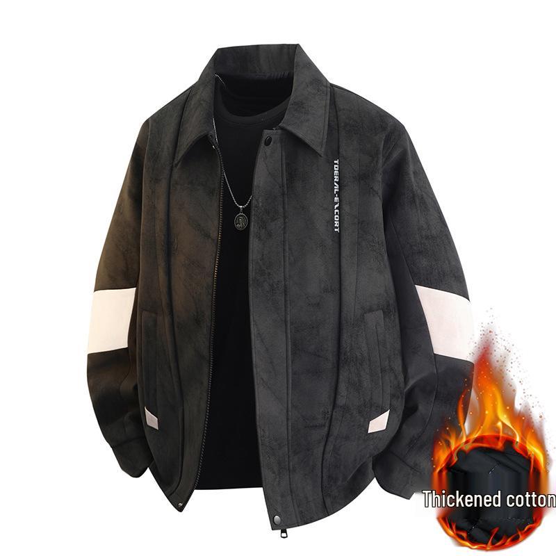 

2025 Men s Korean Style Winter Leather Lapel Jacket - Trendy, Fashionable, Casual & Versatile M чорний